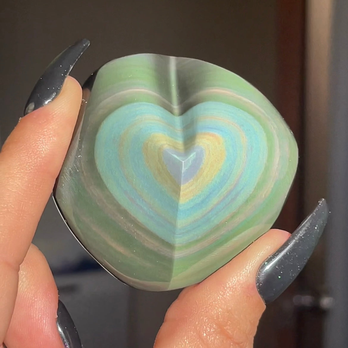 High Quality Rainbow Obsidian Heart