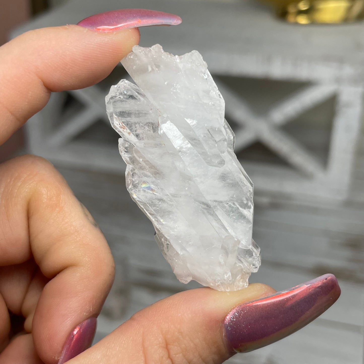 Pink Lemurian Faden Quartz