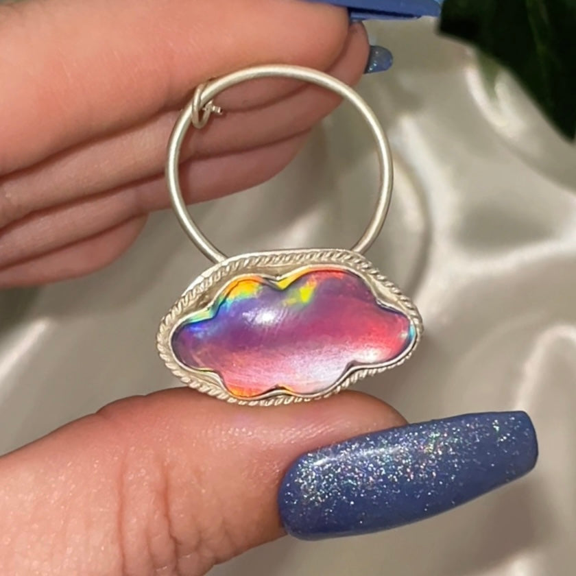 Handmade Aurora Opal Cloud Necklace S925