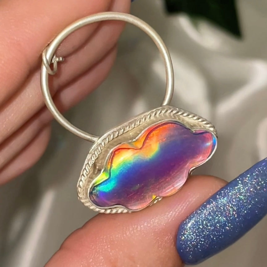 Handmade Aurora Opal Cloud Necklace S925