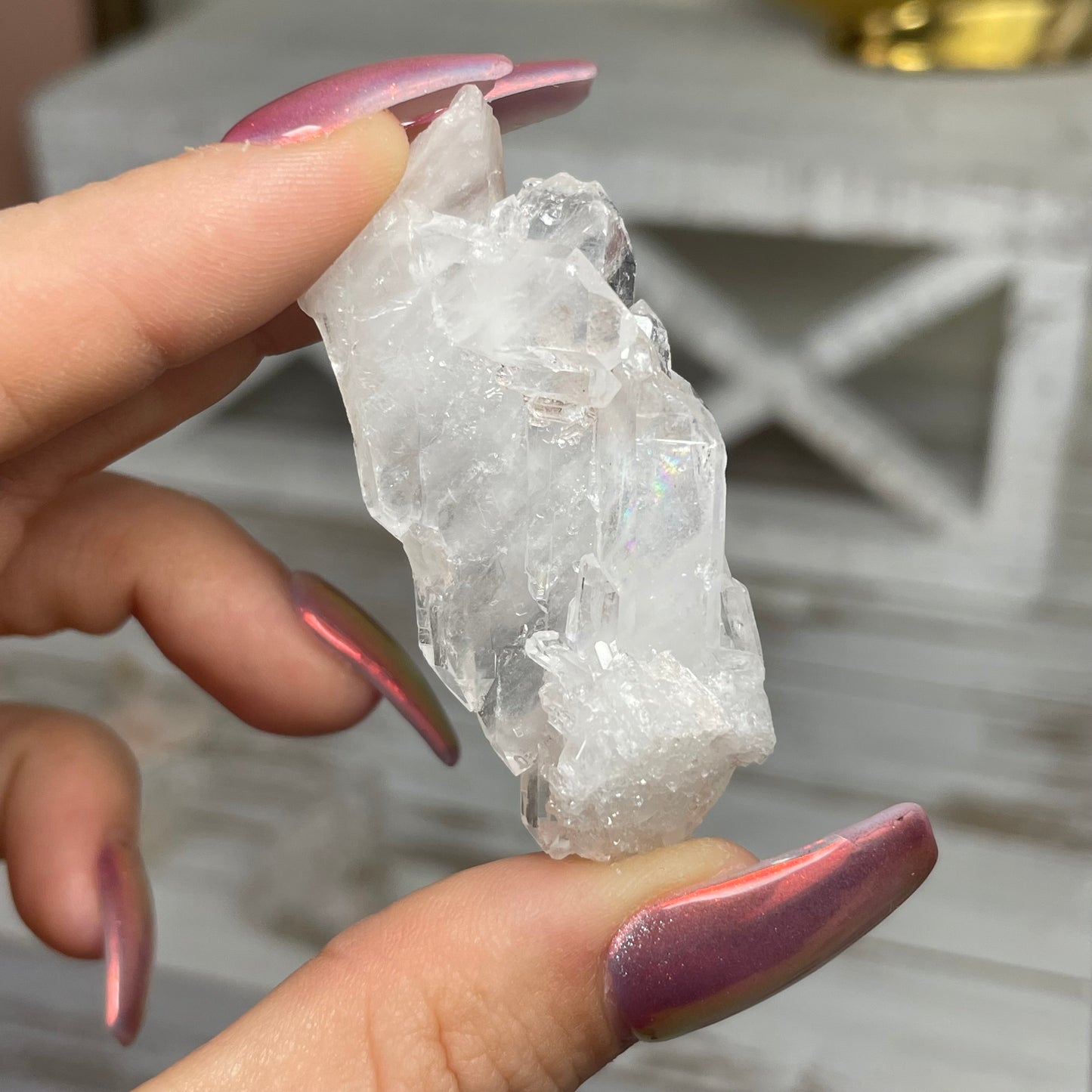Pink Lemurian Faden Quartz
