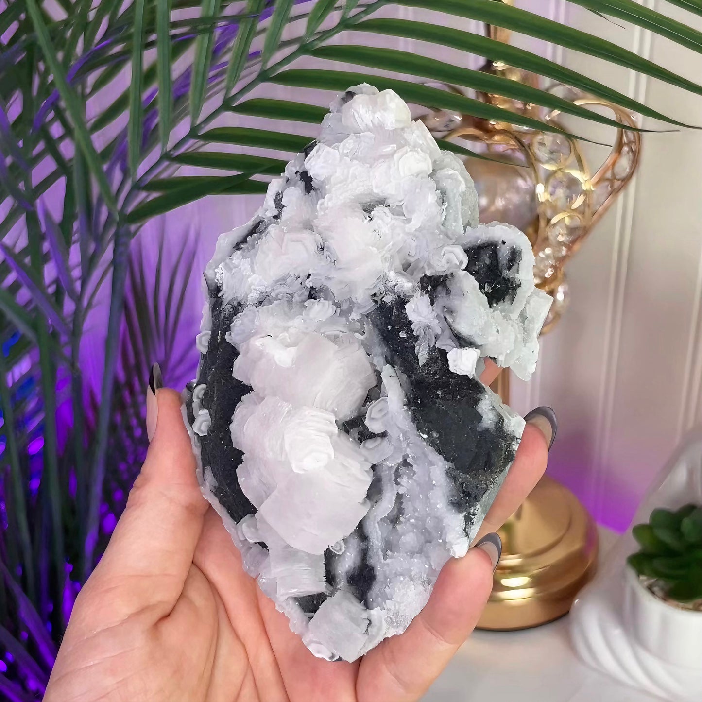 UV Reactive Coin Calcite & Hematite Druzy