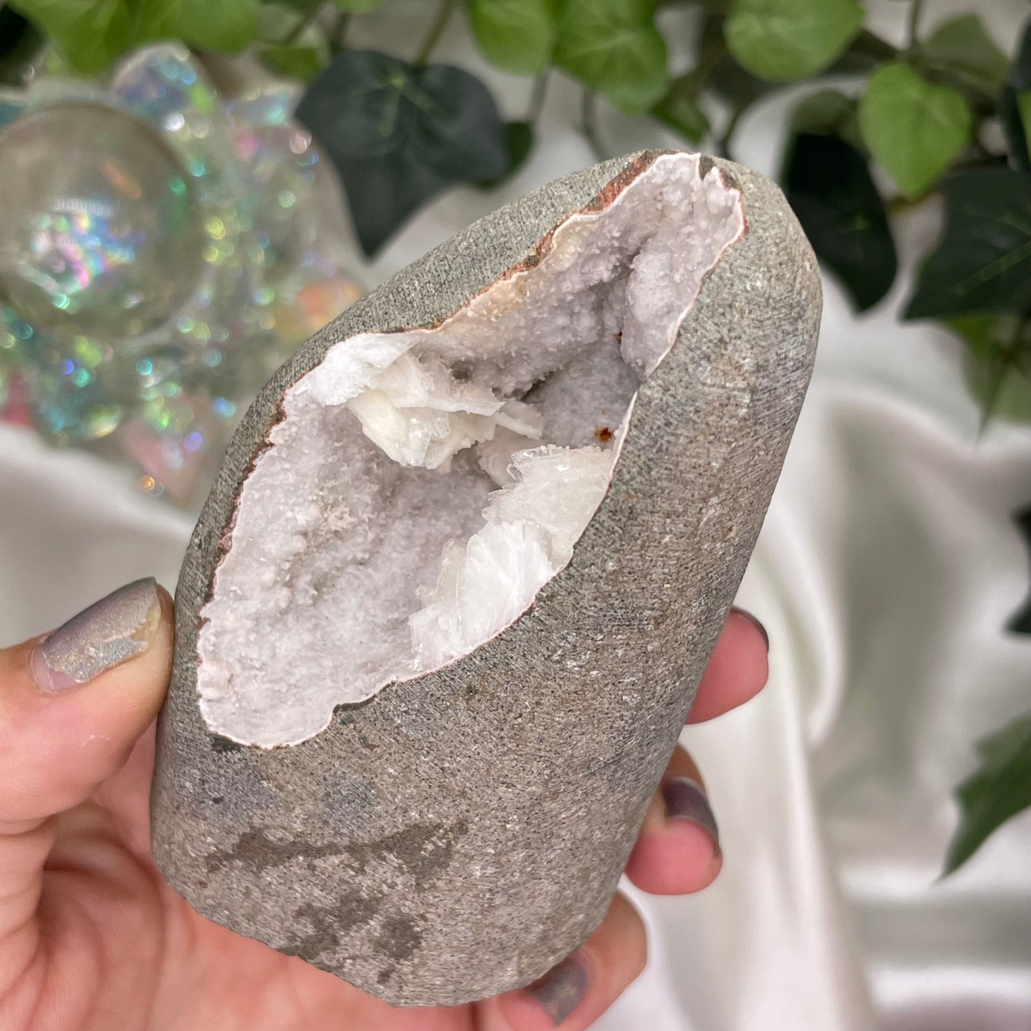 Scolecite Quartz Geode