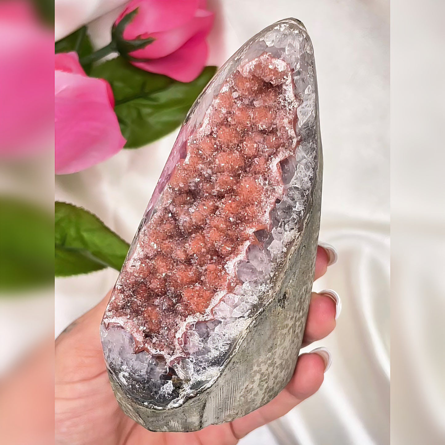 Red Rainbow Amethyst Cutbase