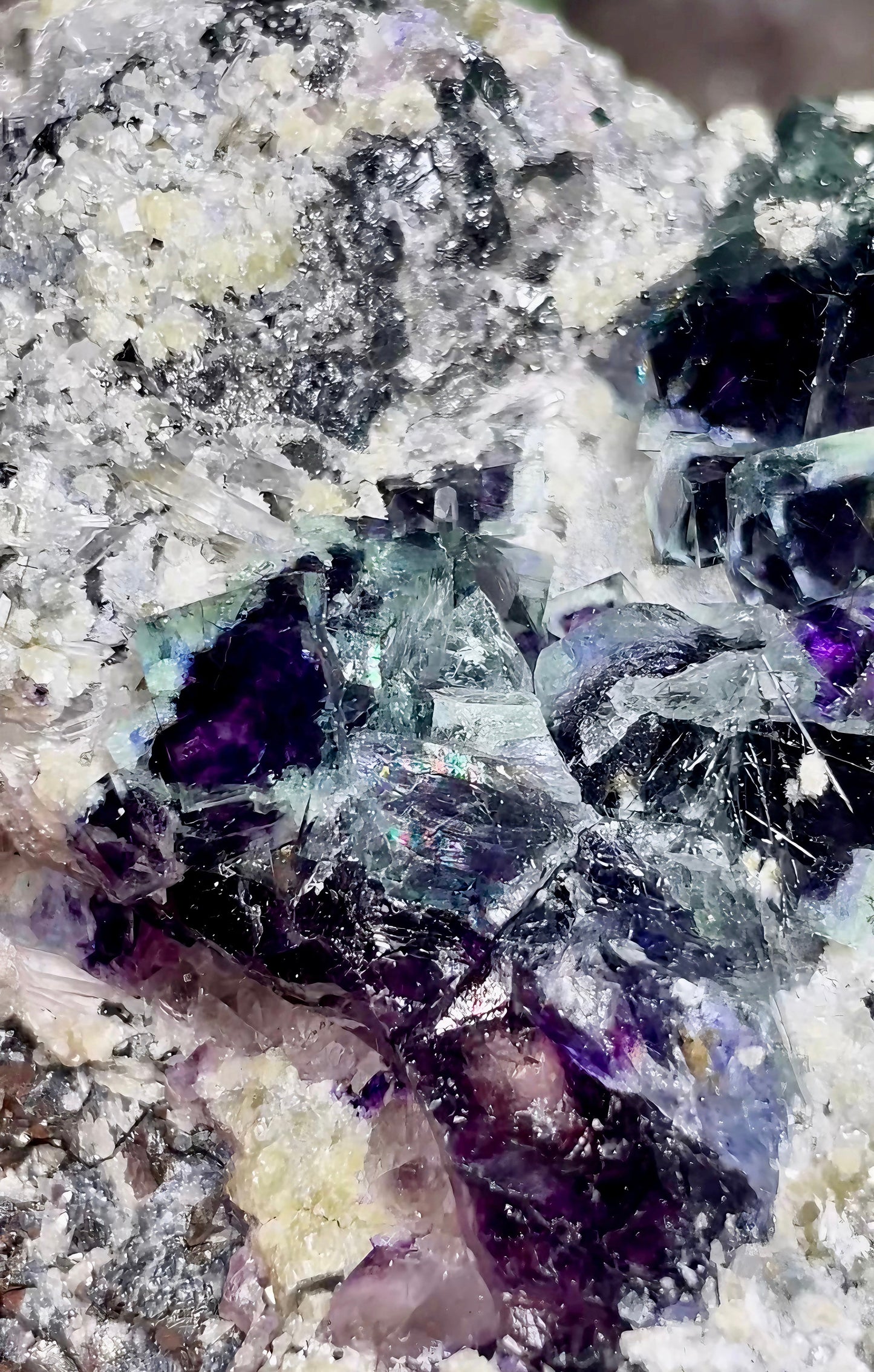 UV Reactive Yindu Fluorite w/ Bismuthinite