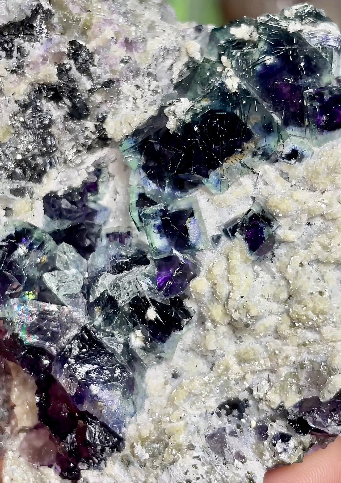 UV Reactive Yindu Fluorite w/ Bismuthinite