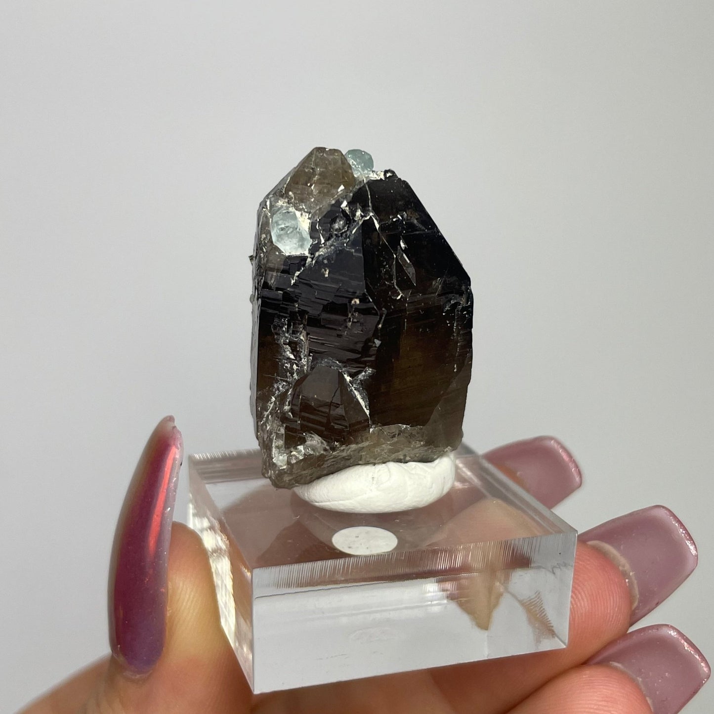 Aquamarine on Smokey Quartz - Jayde and Jewels