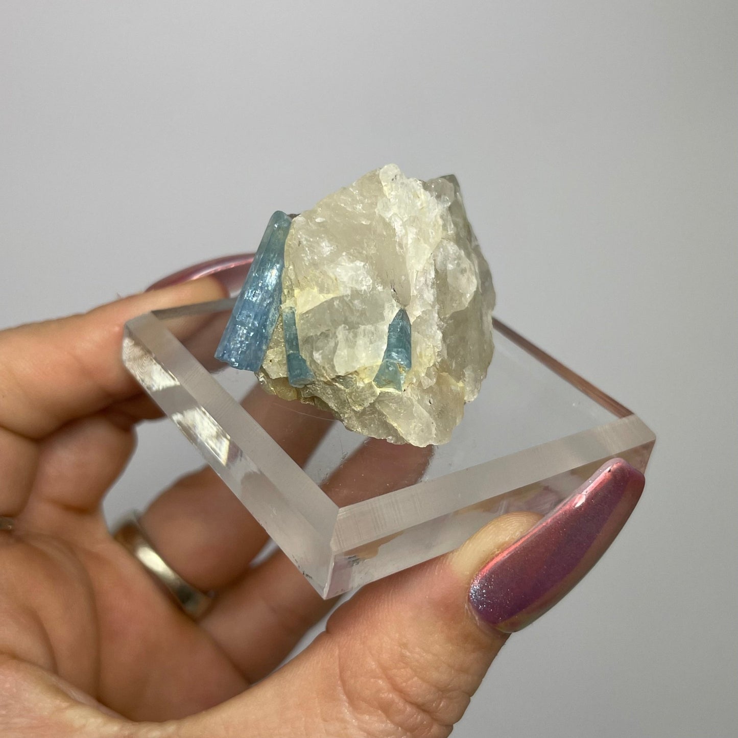 Aquamarine on Smokey Quartz - Jayde and Jewels
