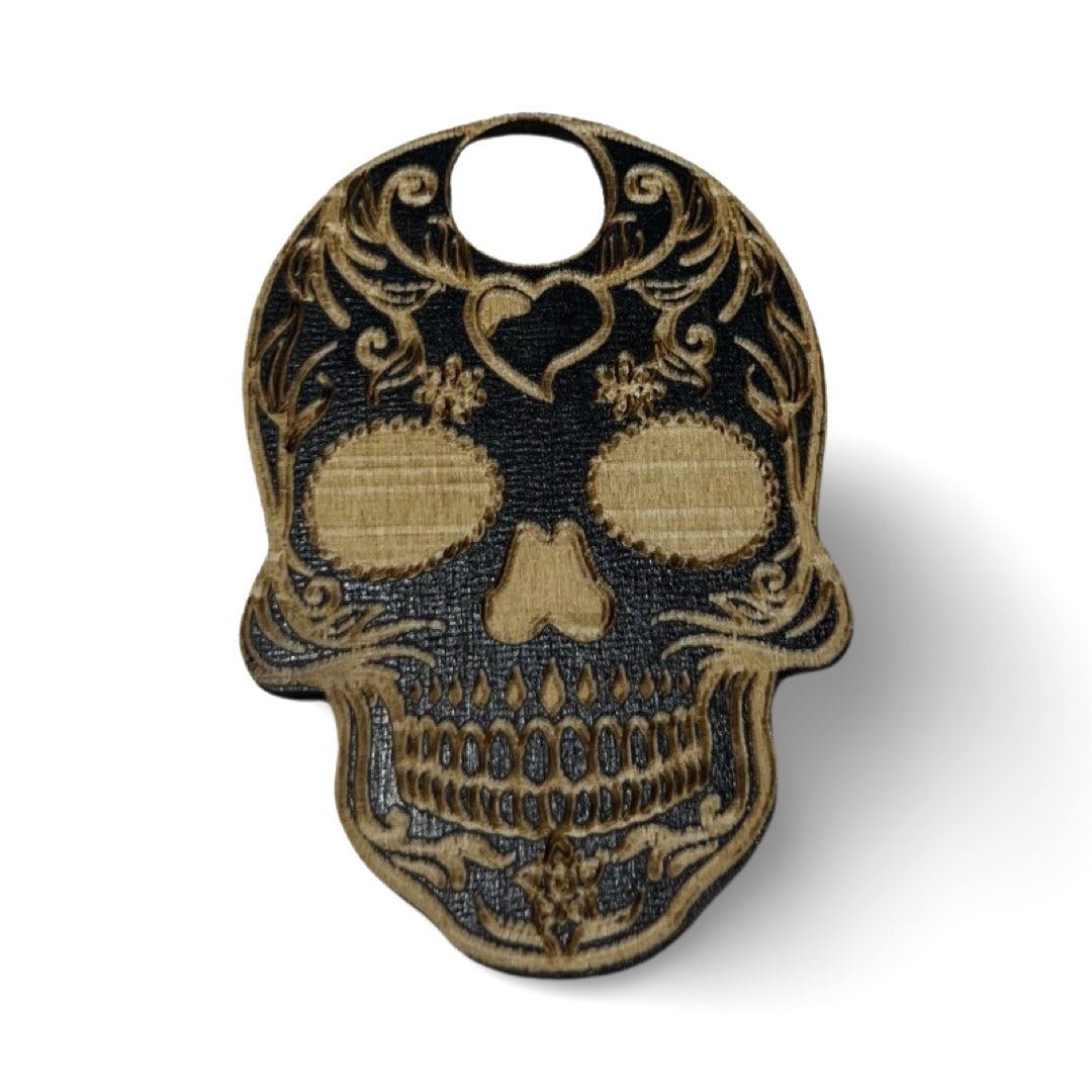 Wooden Skull Sphere Stand - Jayde and Jewels