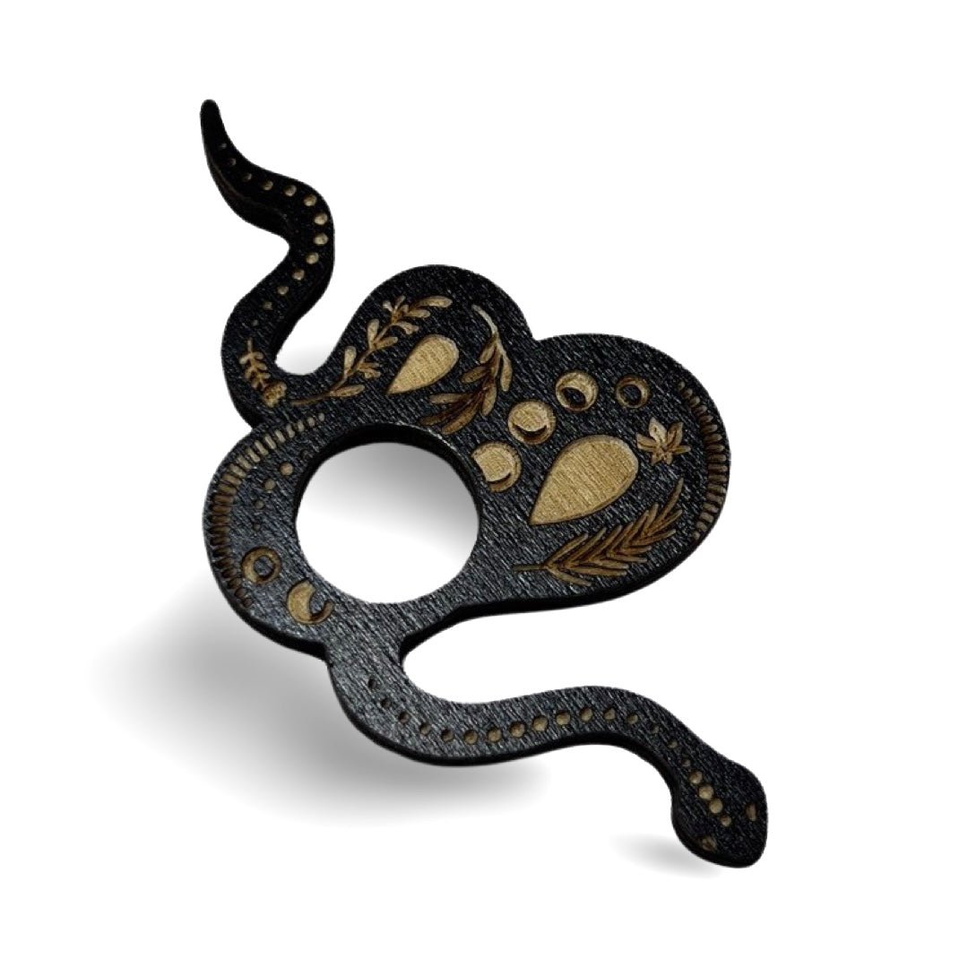 Wooden Snake Sphere Stand - Jayde and Jewels