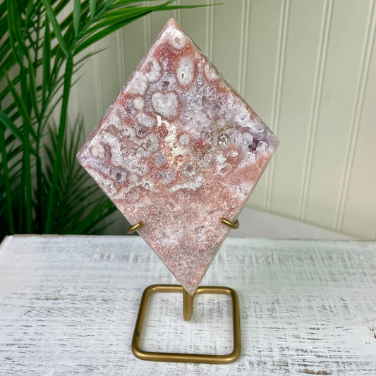 Pink Amethyst Diamond on Stand