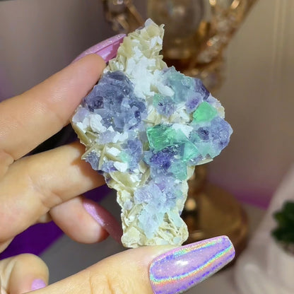 UV Reactive Yindu Fluorite w/ Siderite