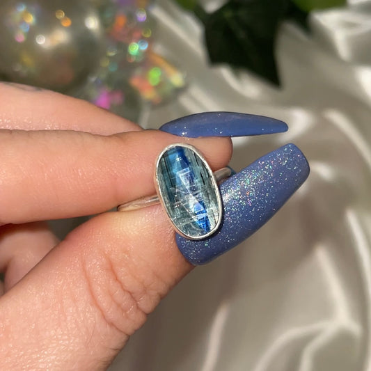 Handmade Emerald Kyanite S925 Ring (sz 7)