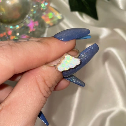 Handmade Opal Cloud S925 Ring (sz 8)