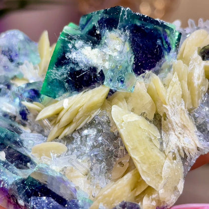 UV Reactive Yindu Fluorite w/ Bismuthinite