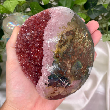 Red/Pink Rainbow Amethyst Geode