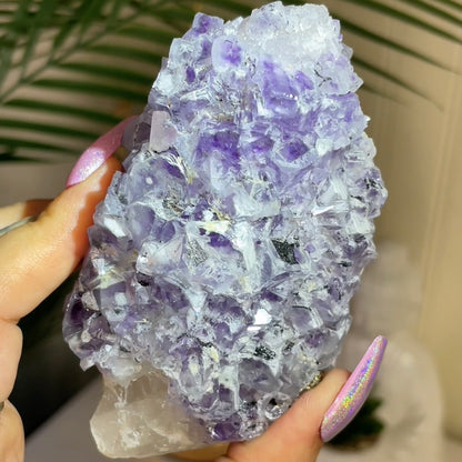 UV Reactive YGX Fluorite on Quartz