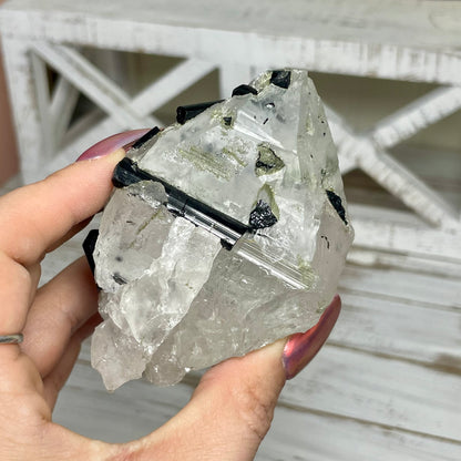 Black Tourmaline on Quartz