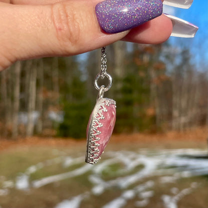 Handmade Rhodochrosite Heart Necklace s925