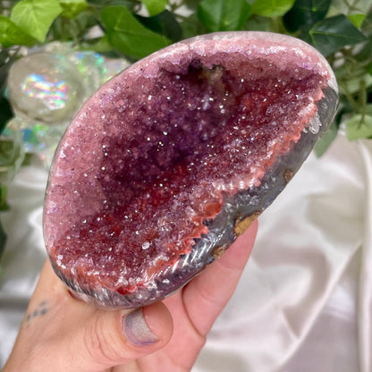 Red/Pink Rainbow Amethyst Geode