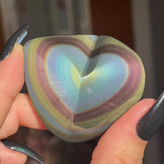 High Quality Rainbow Obsidian Heart