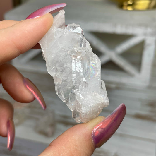 Pink Lemurian Faden Quartz