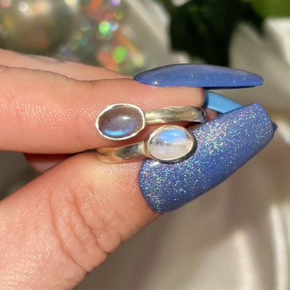 Moonstone/Labradorite Ring size 7-8