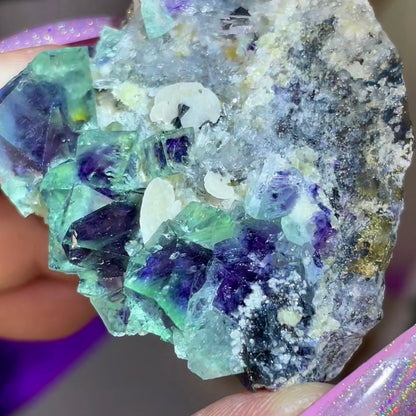 UV Reactive Yindu Fluorite w/ Bismuthinite