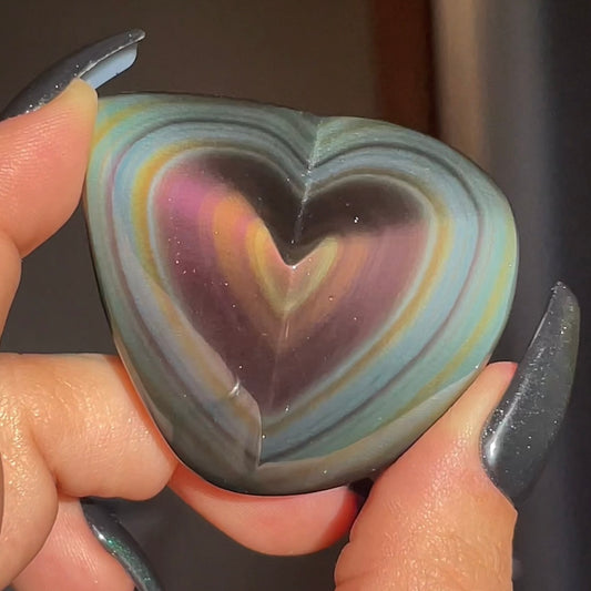 High Quality Rainbow Obsidian Heart