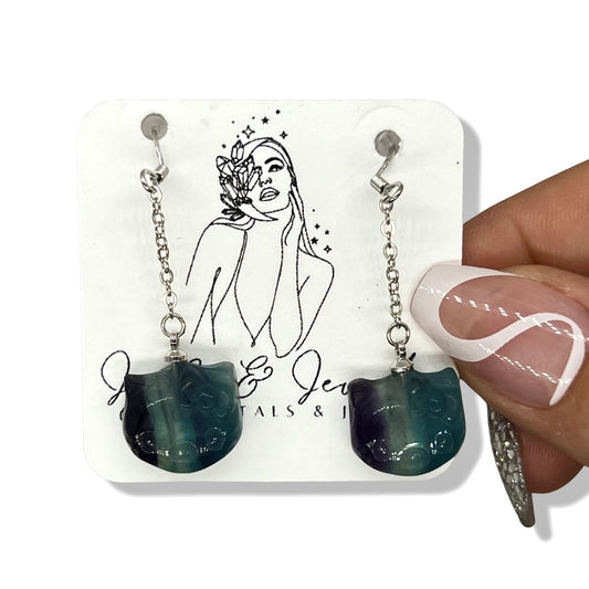 Fluorite Hello Kitty Earrings - Jayde and Jewels
