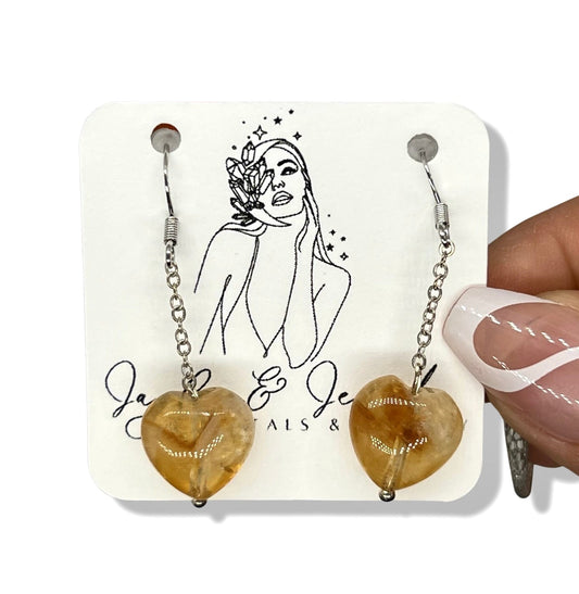 Golden Healer Heart Earrings - Jayde and Jewels