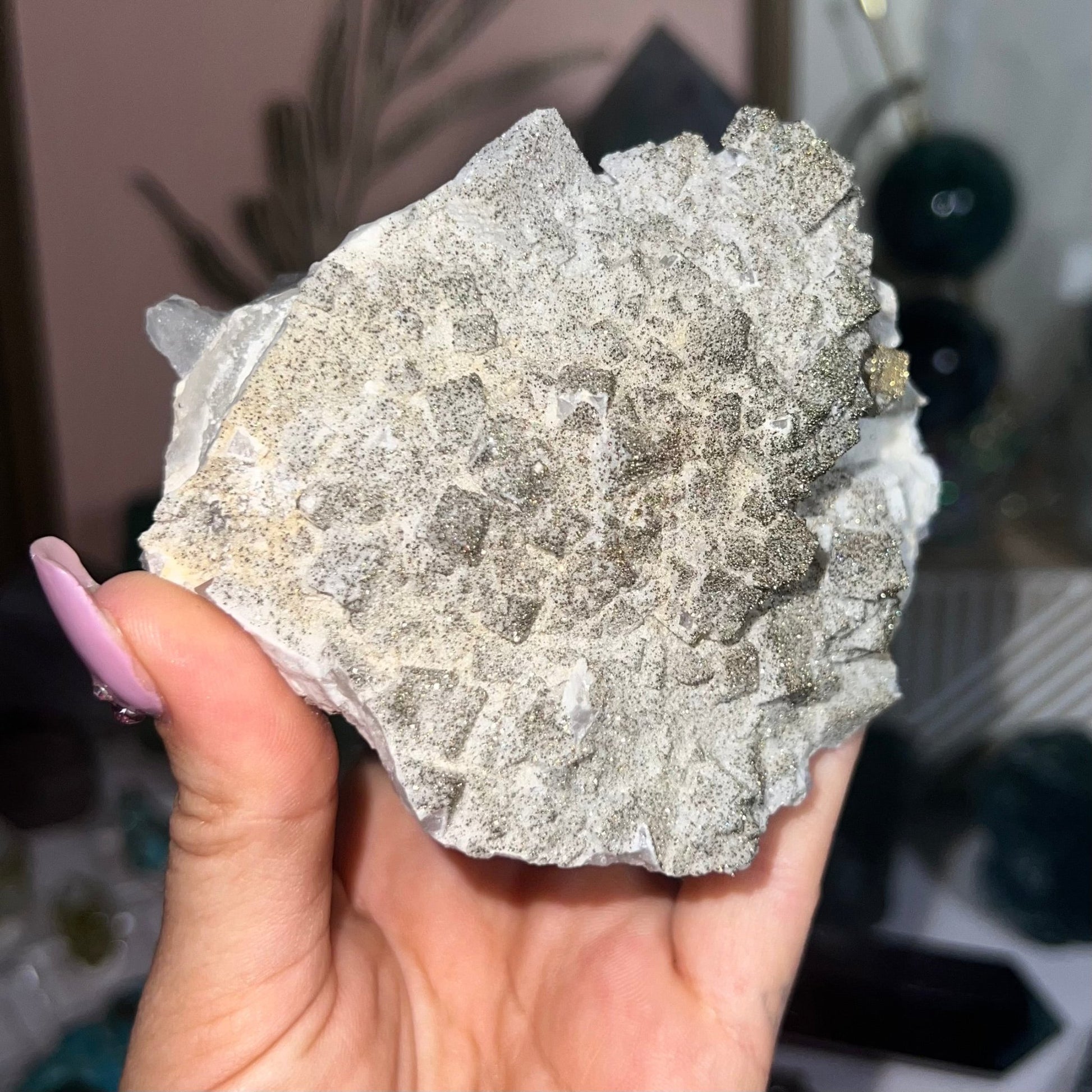 Large Pyrite Coated Fluorite - Jayde and Jewels