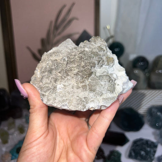 Large Pyrite Coated Fluorite - Jayde and Jewels