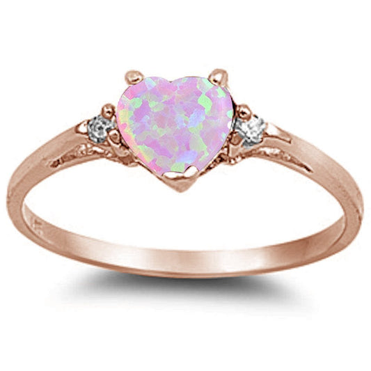 Pink Opal Heart & cubic zirconia rose gold - Jayde and Jewels