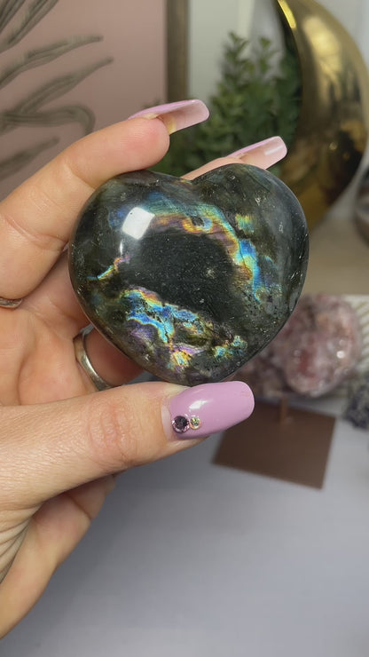 Flashy Labradorite Heart