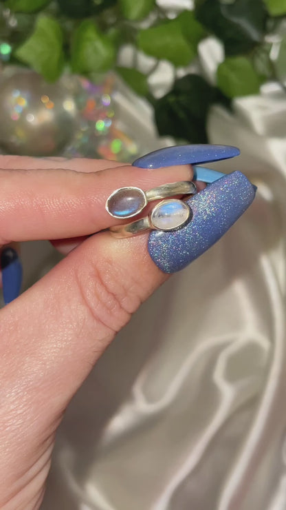 Moonstone/Labradorite Ring size 7-8