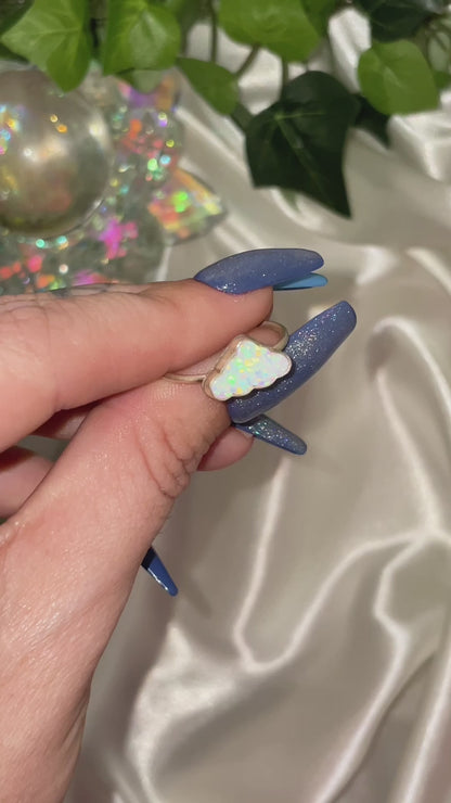 Handmade Opal Cloud S925 Ring (sz 8)