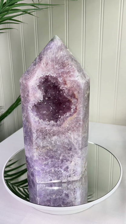 XL Pink Amethyst Tower