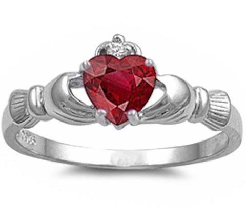 Ruby Heart Claddagh size 5 - Jayde and Jewels
