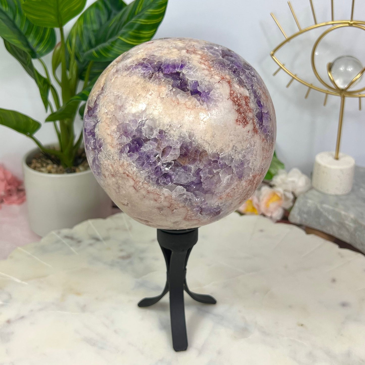 XL Pink Amethyst Sphere - Jayde and Jewels